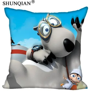 

Hot Sale 40x40cm Cotton pillow Cover animated shorts Bernard polar bear Throw Pillow Case twin sides