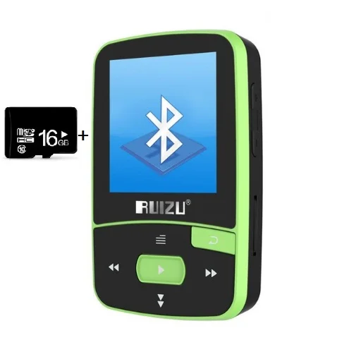 Ruidu X50 Спортивный Bluetooth MP3-плеер 8 Гб мини клип с экраном Поддержка FM, запись, электронная книга, часы, шагомер vFzsSS29bp - Цвет: green with 16gb