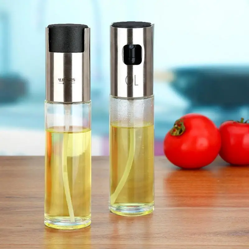 Stainless Steel Olive Oil Sprayer Refillable Spray Empty Bottles Vinegar Mist Water Pump Gravy Boats Grill BBQ Sprayer Kitchen