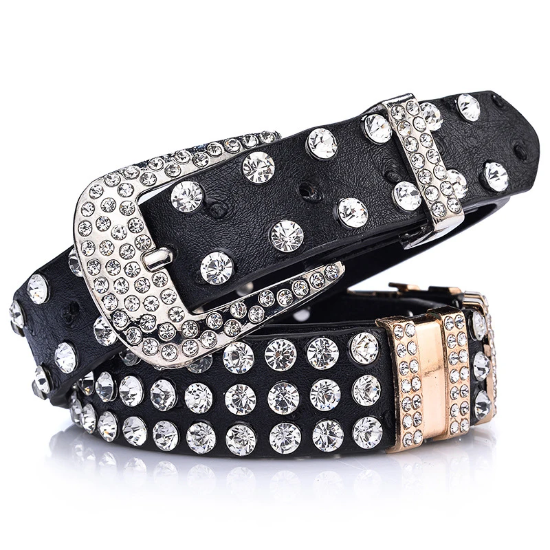 New Fashion Belts For Women Luxury Rhinestones Jeans Belt Female