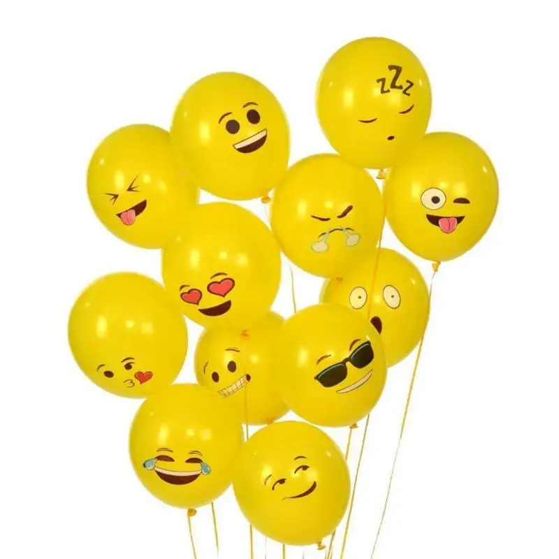 

10pcs Yellow Smiling Face Expression Emoji Latex Balloons Wedding Decor