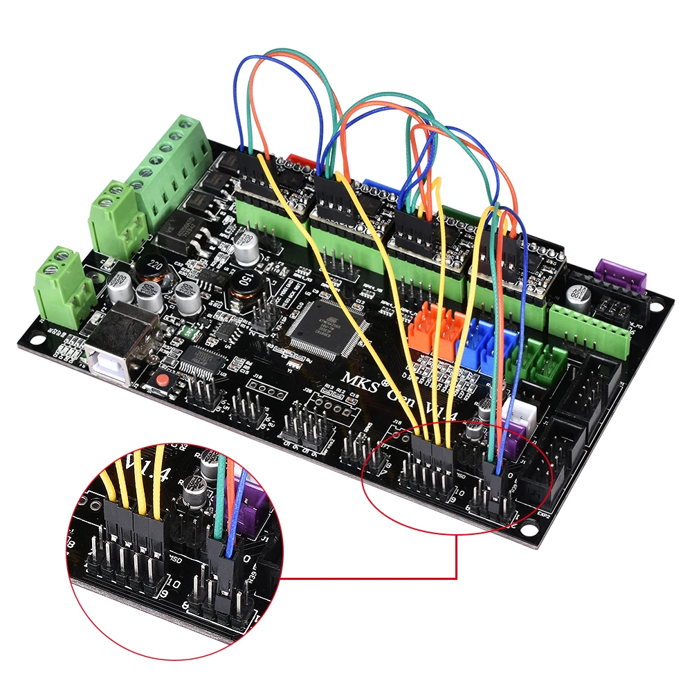 MKS Gen V1.4 3d принтер плата управления к TMC2130/TMC2208/DRV8825/A4988 Драйвер Reprap Mega 2560 R3 Ramps 1,4 1,5 1,6 материнская плата