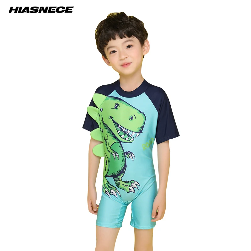Kids boy cartoon swimwear one piece suit dinosaur printed sport