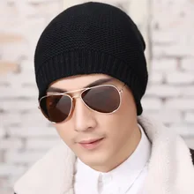 Мужские дизайнерские кепки зимняя шапочка вязаная шерстяная теплая зимняя шапка плюс бархатная шапочка Толстая маска вязаные шапки с оборками для мужчин