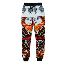 Новые мужские штаны для бега с 3D принтом игральные карты Q queen Poker модные тренировочные брюки хип-хоп стиль Повседневные Брюки Homme