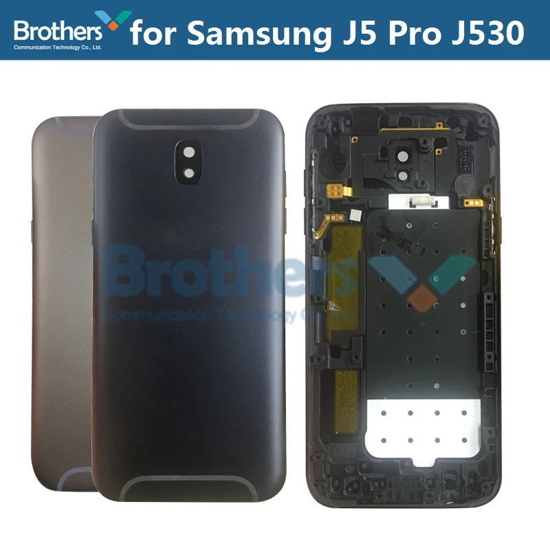 Задняя крышка для Samsung J5 Pro J530 Крышка батарейного отсека задняя с кнопкой черный