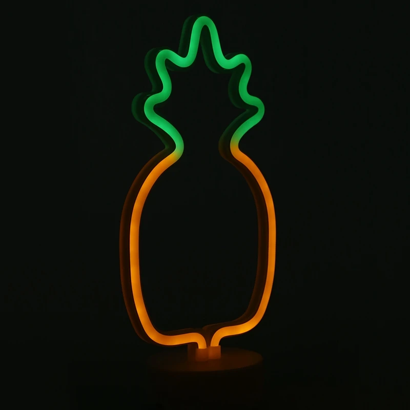 Неоновые вывески в виде ананаса, светодиодный неоновый светильник с держателем, вечерние аксессуары для девочек, украшение комнаты, аксессуары для лета