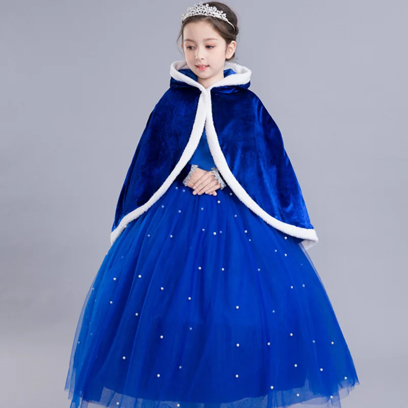 Новинка года; платье Золушки изящное Голубое Бальное Платье для девочек; вечерние платья без Плеч; детская вечерняя одежда; красивый костюм на Хэллоуин
