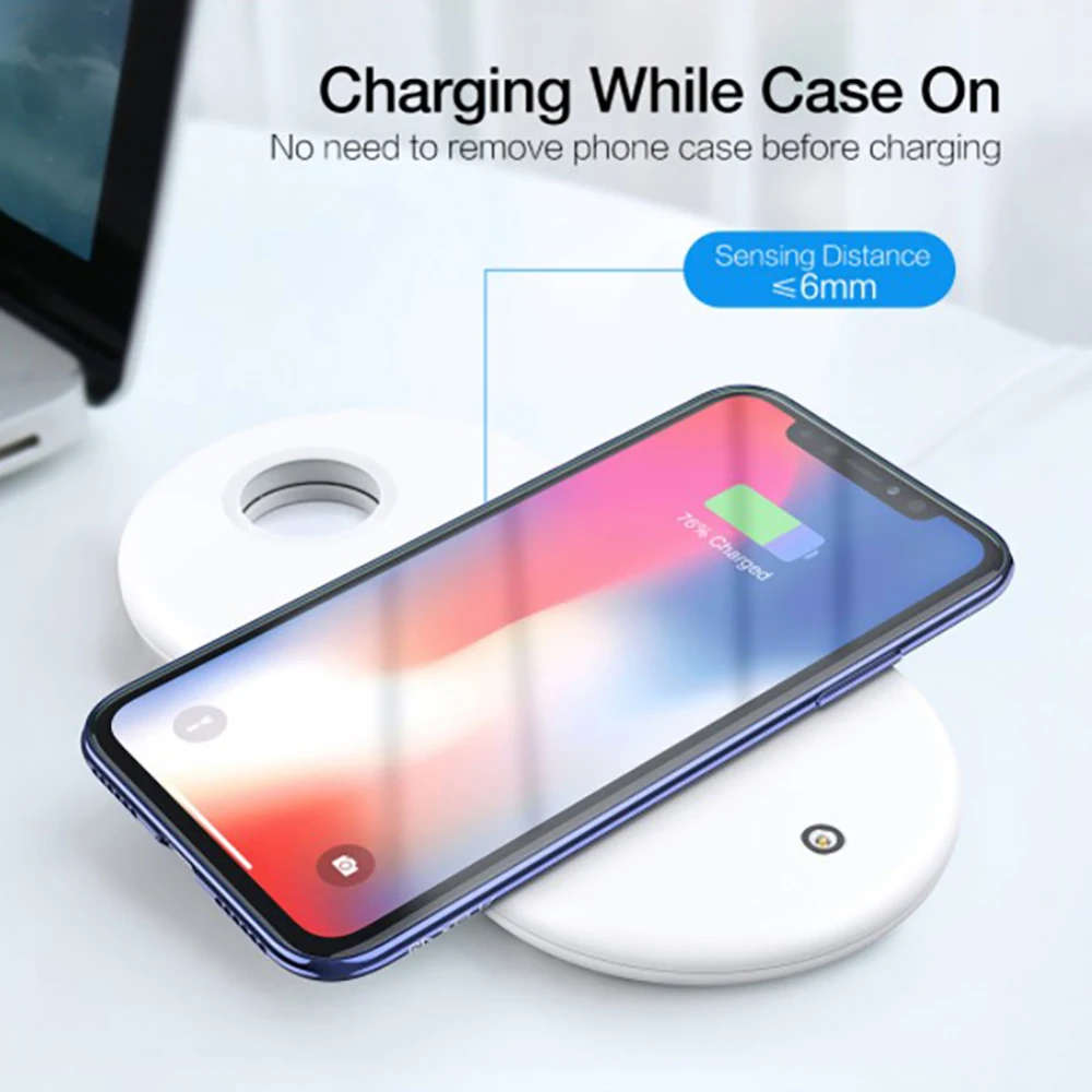 

3 in1 10W Wireless Charger Charger Watch Phone Quick Charger USB Adapter for iPhone 8 X XR XS Max 20% Faster charging
