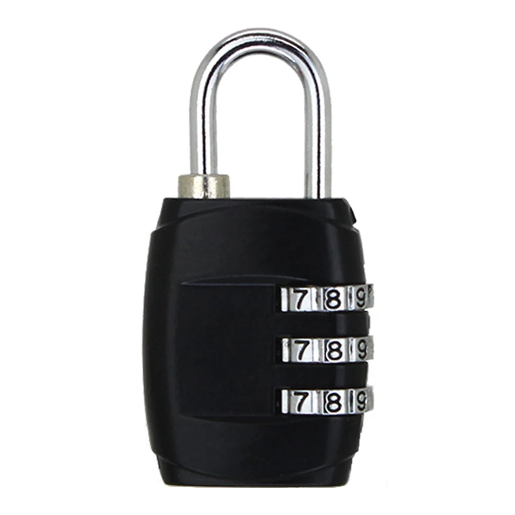 

Zinc Alloy Protector Travel Suitcase Portable Resettable Combination Outdoor 3 Digital Irregular Oval Password Padlock Backpack