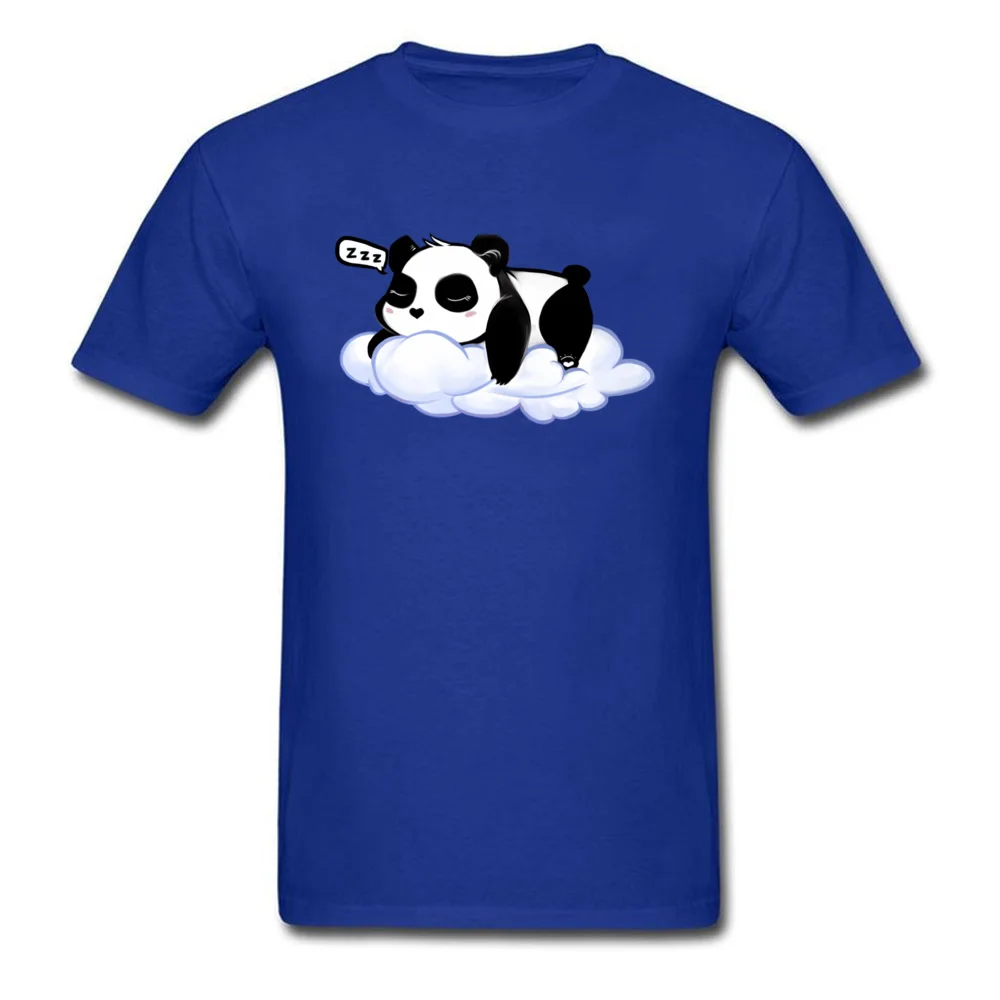 Sleepy Panda 100% Cotton T Shirts for Boys Short Sleeve Tops Shirts Coupons Lovers Day Round Collar Sweatshirts Customized Sleepy Panda blue