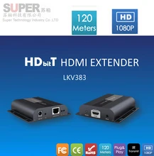 LKV383 CAT6 HDBitT Extender IR Transmission TX/RX HDbitT HDMI Extender 150 M 1080 P HDMI Extender Récepteur et transmetteur adaptateur