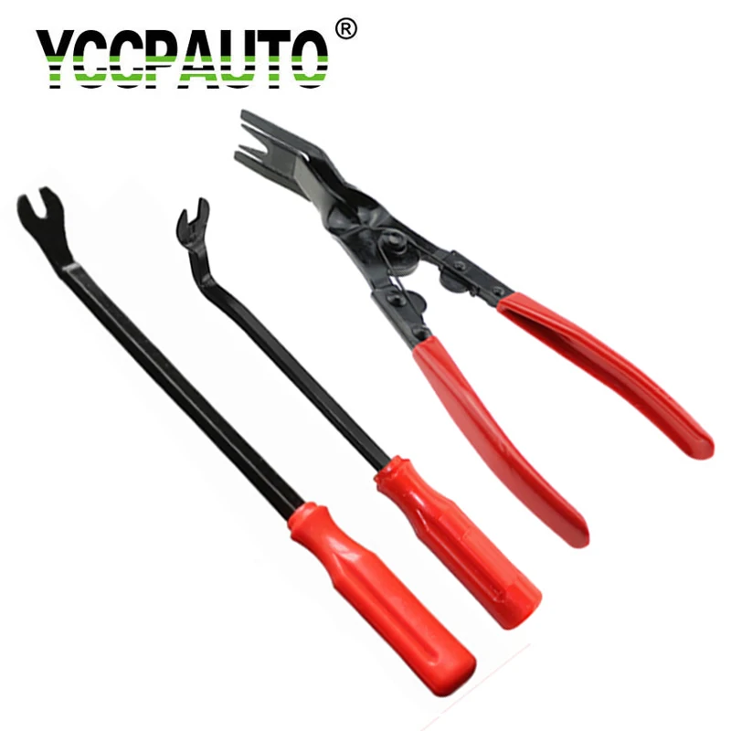 

YCCPAUTO 3Pcs Car Repair Tools Auto Automobile Removal Tool Kits Radio Audio Panel Dash Door Trim Pry Removal Nail Puller