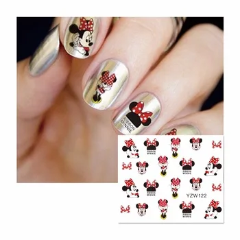 YZWLE 1 Sheet Cartoon Watermark Stickers Nail Art Water Transfer Tips Decals Beauty Temporary Tattoos Tools 122