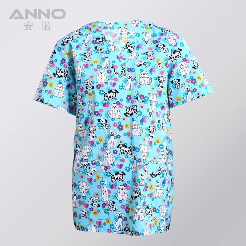 

Free Shipping Resistant to Rinsing Unisex Filter Bleaching Beauty Centre Hospital Uniform Medical Scrubs TOP