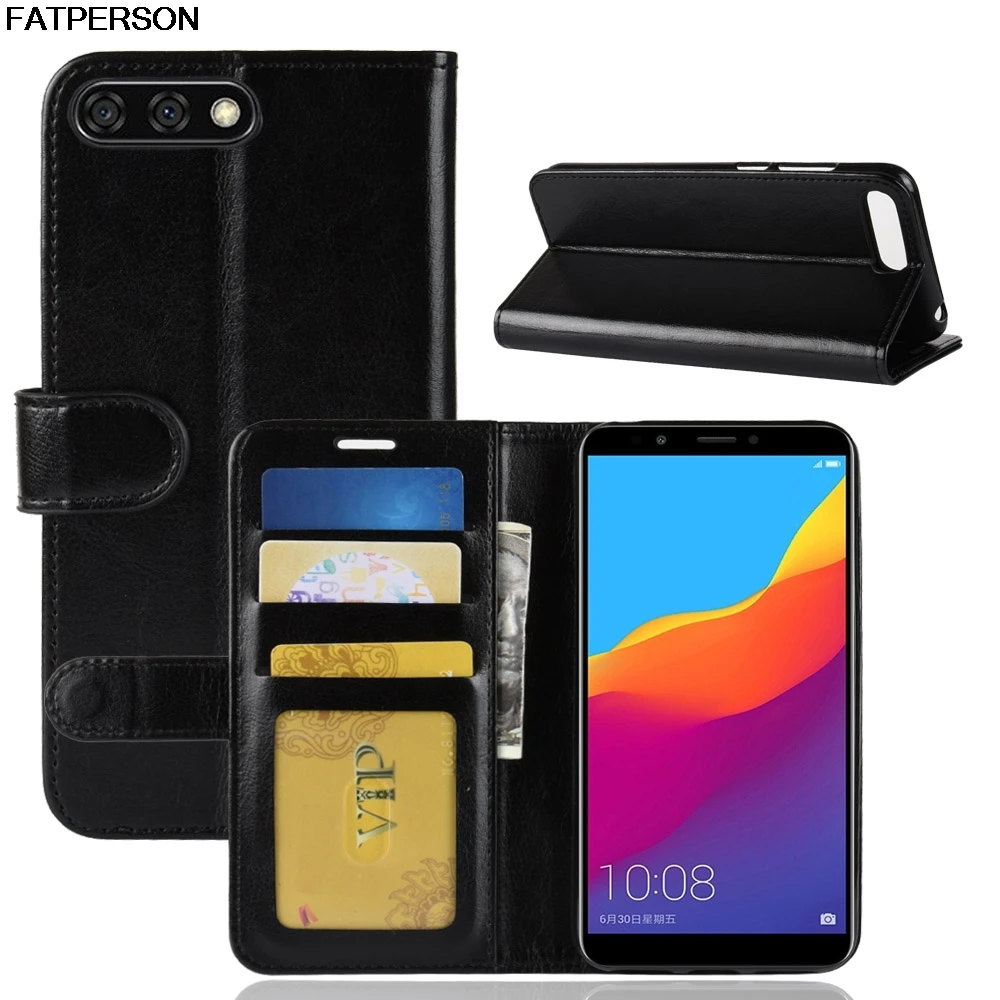

Smart cover Luxury case Soft PU capa Wallet For huawei Y6 2018 case Leather Phone case For Y6 2018 Phone Bracket capa