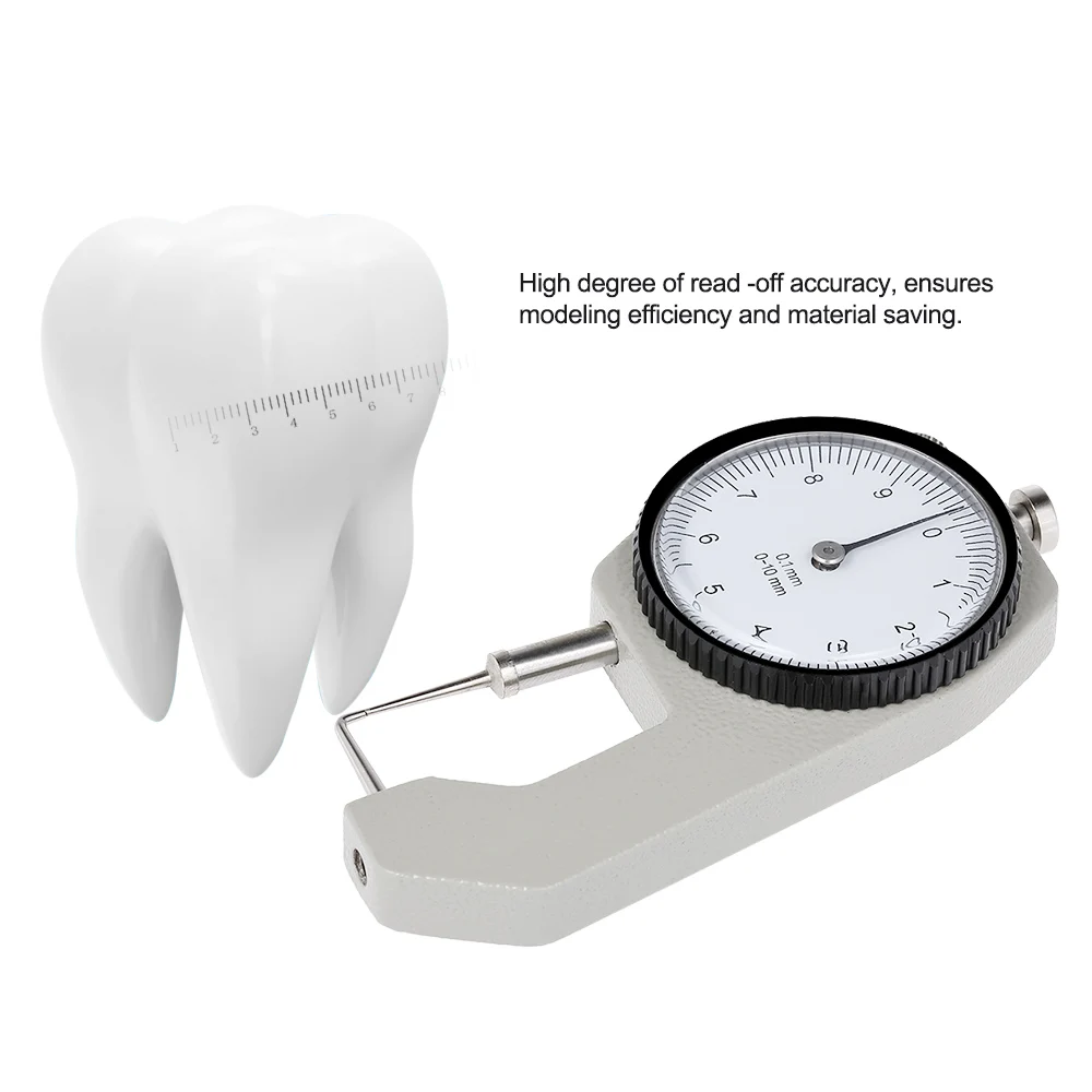 

Dental Caliper Thickness Gauge 0-10mm Caliper with Metal Watch Dial Thickness Measurement Dental Lab Equipment Dentist Tester