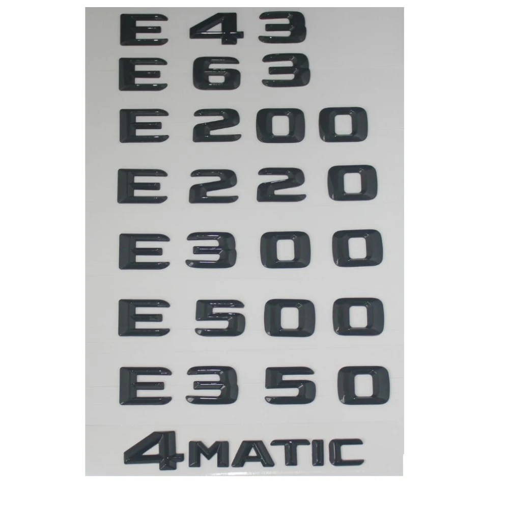 Gloss Black " E55 AMG " Letters Trunk Embl Badge Sticker for Mercedes Benz E55