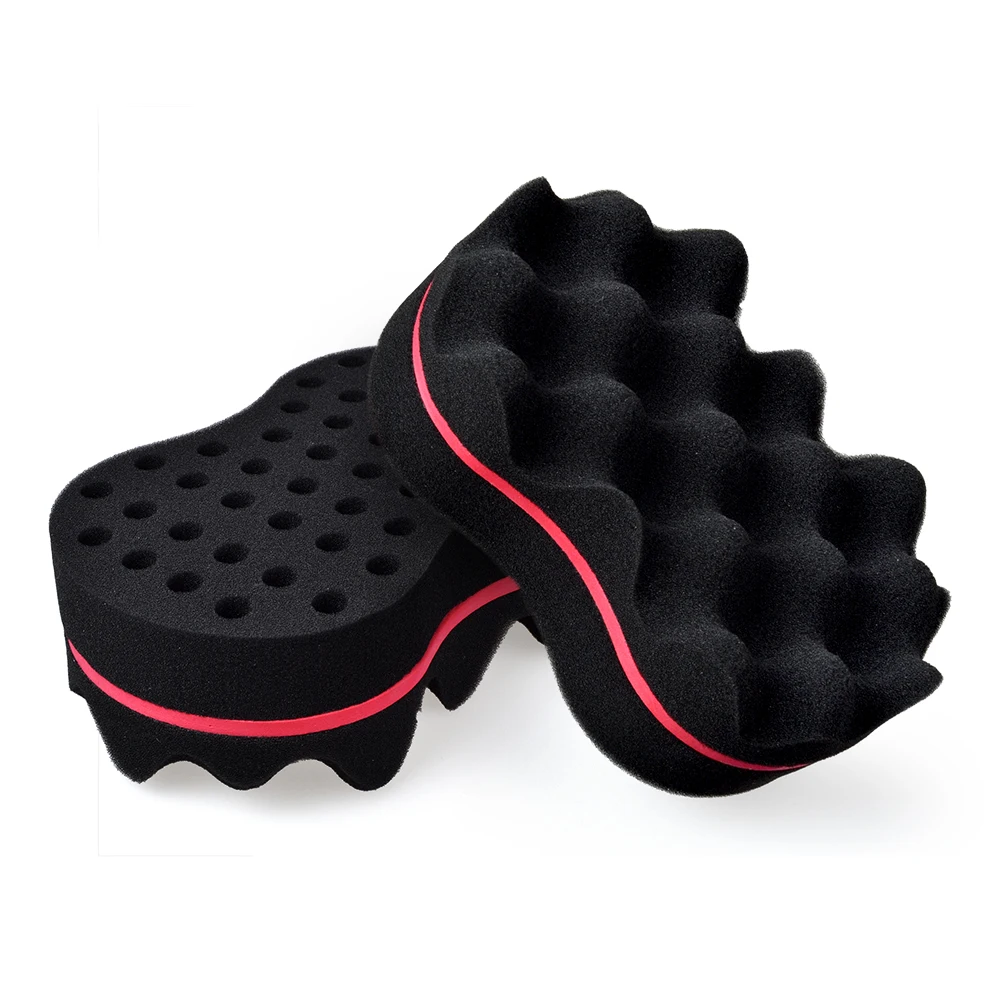 مزدوجة الجانبين ماجيك تويست فرشاة شعر الإسفنج ، الإسفنج فرشاة ل شعر طبيعي تصفيف أدوات مموج الشعر الشعر تويست الإسفنج حررت سفينة