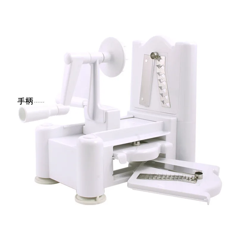 3-in-1Roller قطاعة الخضراوات دليل القطاعة البطاطس الجزرة التقطيع اليد الروتاري متعددة الوظائف الجبن مبشرة الفولاذ شفرة فولاذية