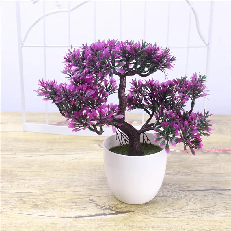 Новые искусственные цветы+ ваза для бонсай ганодермы Lucidum дерево поддельные растения для свадьбы дома вечерние украшения отеля 1 комплект