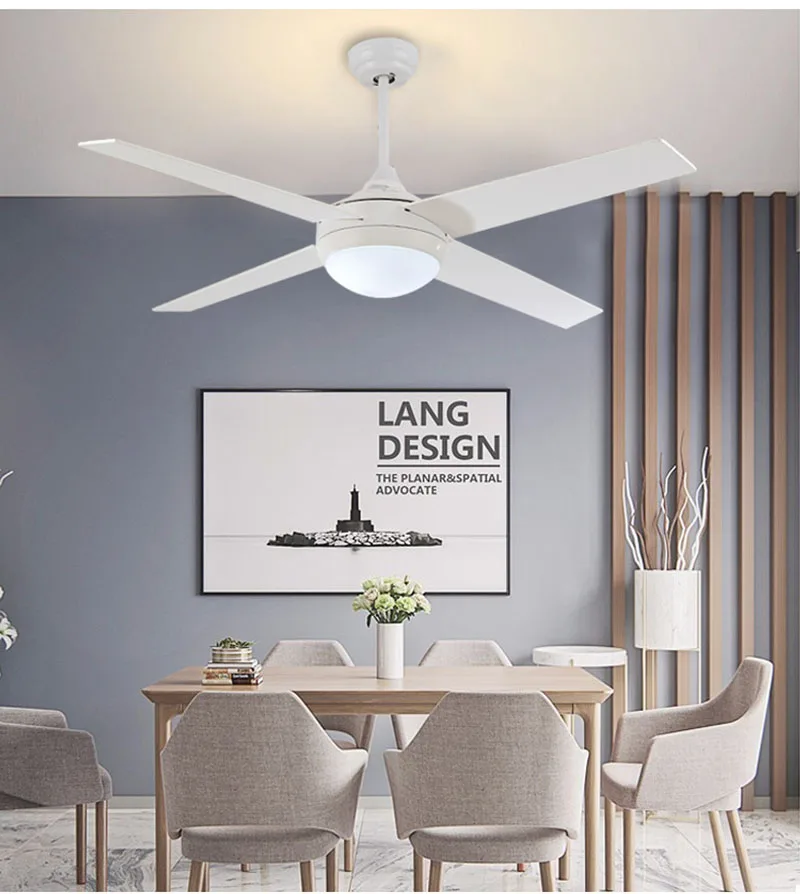 Us 169 88 Led Ceiling Fan Lamp 75w Motor With 3 Colors Led Lights Remote Controller 42 Inch 52 Inch Baldes Bed Room Restaurant In Ceiling Fans From