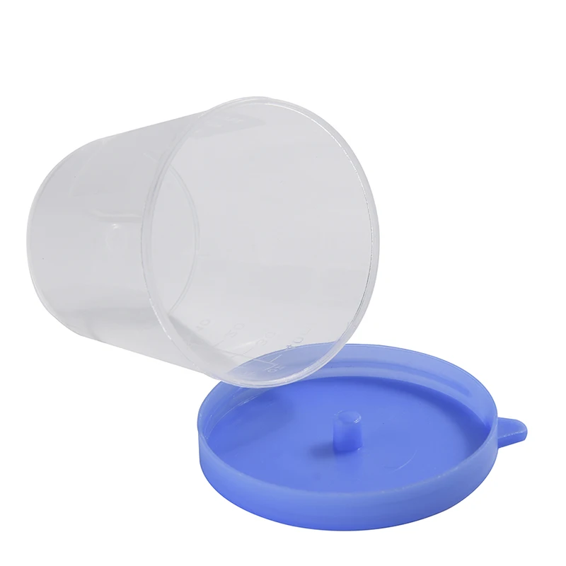 40ML Vol Molded Graduation ML And Oz PP EO Sterile Blue Cap Plastic Cup Urine Container Specimen Cup Sample Bottle 10 Pcs