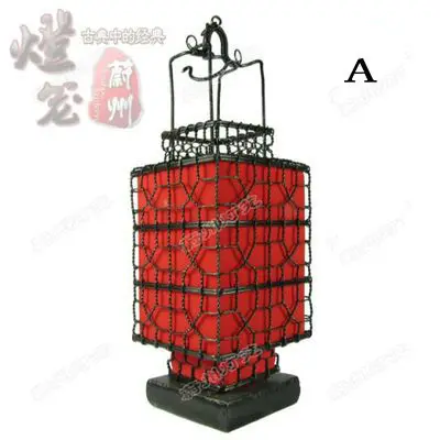 

[Wei state lantern] classic flat six CORNER LAMP hand woven wire crafts antique \ rural custom