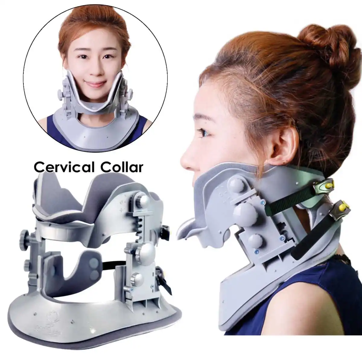 

Cervical Traction Device Collar Neck Brace Support Inflatable Air Physical Traction for Neck Upper Back Pain Relief