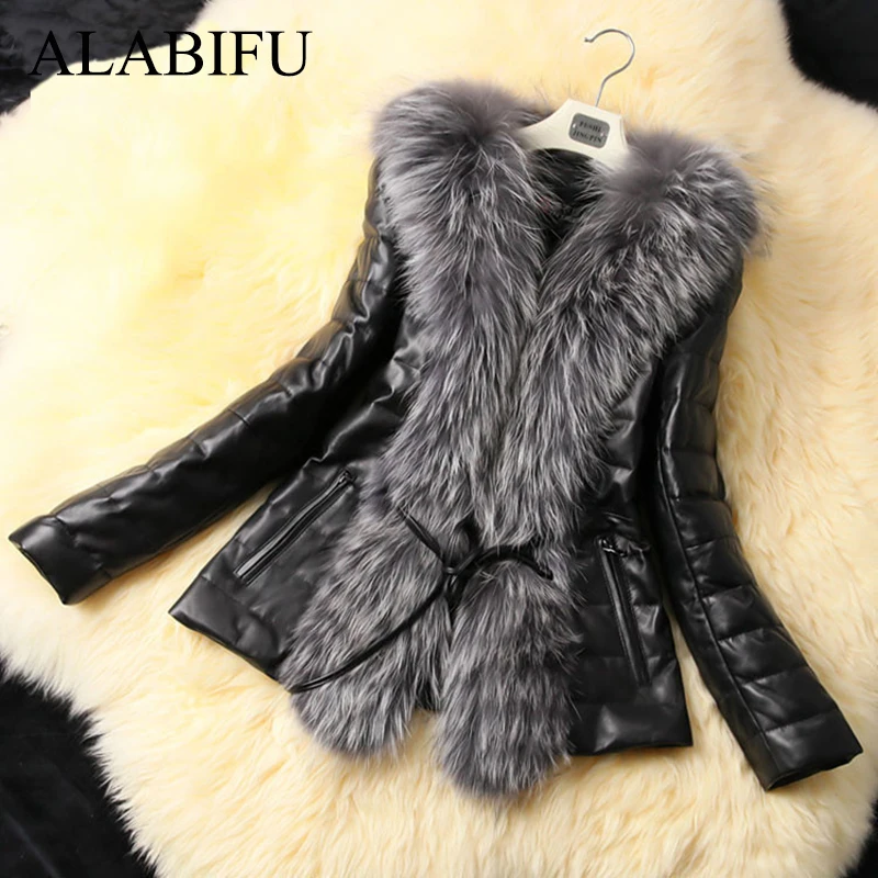 ALABIFU PU Leather Faux Fur Women Winter Coat 2018 Casual Plus Size Short Fluffy Coat Female Faux Fur Collar Jacket Coat casaco ALABIFU PU Leather Faux Fur Women Winter Coat 2018 Casual Plus Size Short Fluffy Coat Female Faux Fur Collar Jacket Coat casaco