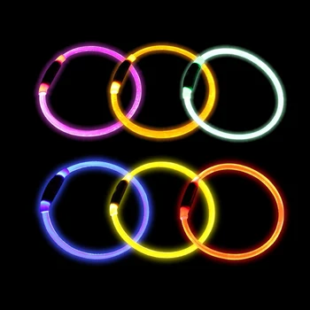 

Pet Cat Dog Night Walking LED Light Collars Adjustable Soft Collar Battery Operated Glow Collar Pet Dog Decorative Supplies
