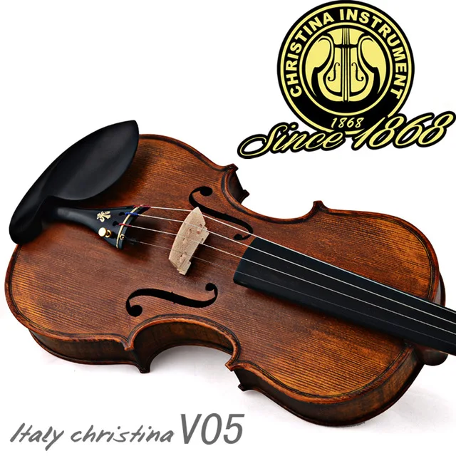 المهنية كريستينا كمان v05 ، الايطالية اليدوية العتيقة الدرجات violino 4/4 الآلات الموسيقية + كمان حالة ، القوس ، الصنوبري