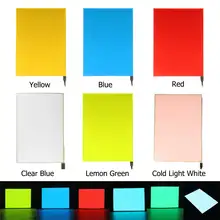 A4 светодиодный EL Панель электролюминесцентный Бумага неоновые лист Подсветка украшения инвертор 12V для дома Авто Магазин Вечерние