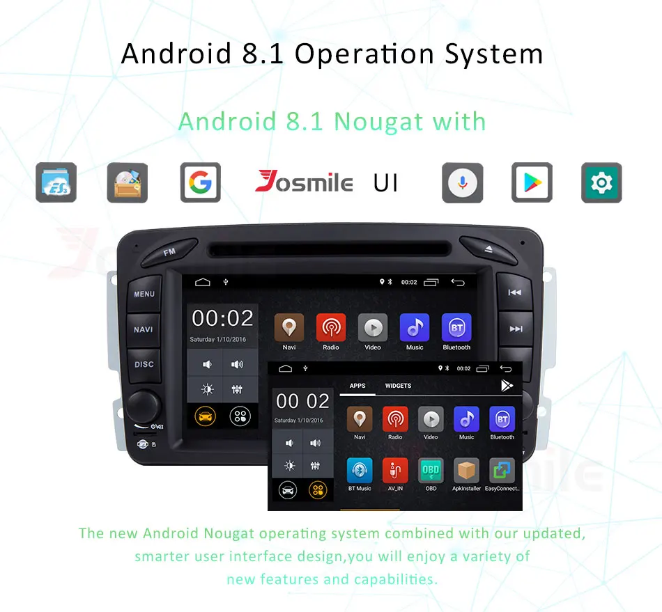 Excellent Android 8.1 4 Core Car DVD Player Multimedia Head Unit Navigation For Mercedes/Benz/W209/W203/Viano/W639/Vito Radio GPS Wifi FM 2