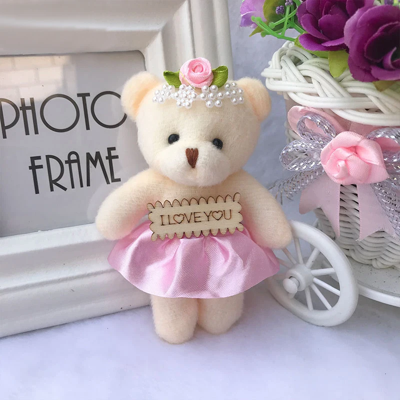 

Zhorya Stuffed & Plush Toys Cartoon Bear Doll Cute Dress Up Plush Animal Stuffed Toys Flower Accessories for Kids Lovers