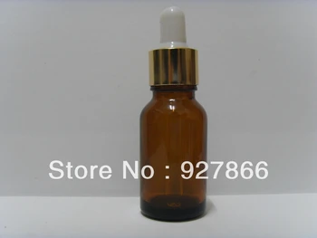 

10pcs 15ml -0.5 Oz amber/brown glass dropper bottles/Vails,Essential oil bottles,cosmetics storage,gold cap white top