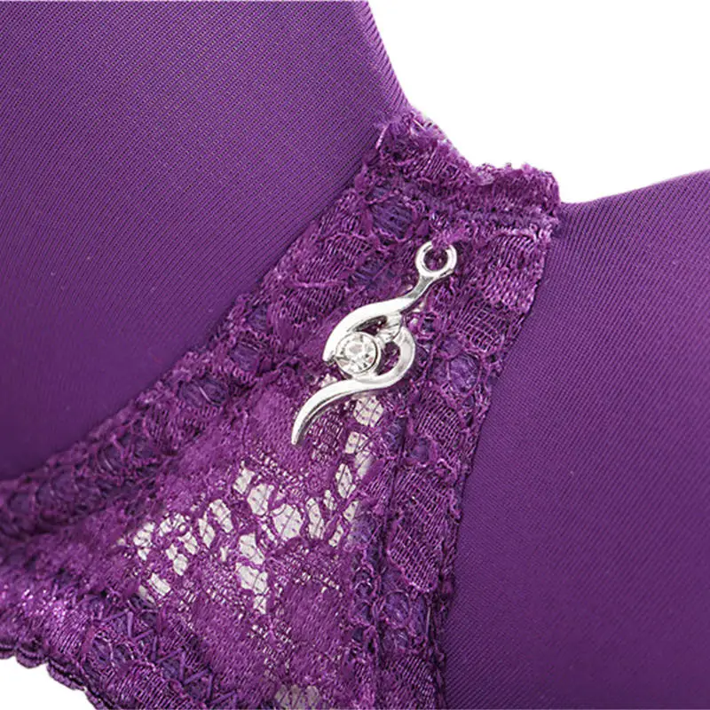 Women Bra Sexy Lace Lingerie Push Up Bra Thick Cup No Trace Anti-light Breathable Women Underwear Adjustable Plus Size Bra