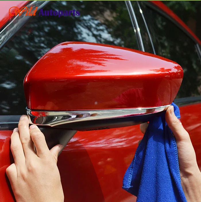 2pcs Chrome Rear View Mirror Side Molding Cover Tr...