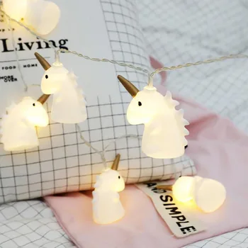 

1pcs/lot Christmas Tree Toppers Decorate Lamp String Unicorn Mini Horse Festival LED Night Light Party Supplies For Wedding Dec