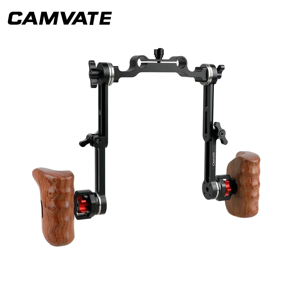 Портативная Наплечная Опора CAMVATE с двойной резиновой рукояткой и крепежной шпилькой 1/" для DSLR камер C2246