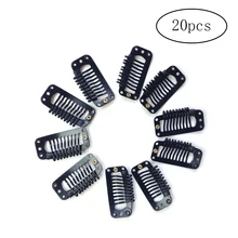 20 шт. защелка из нержавеющей стали-гребень для парика зажимы U форма металлические защелкивающиеся зажимы Ins для наращивания волос Hairpiece Diy оснастки-гребень для парика зажимы W