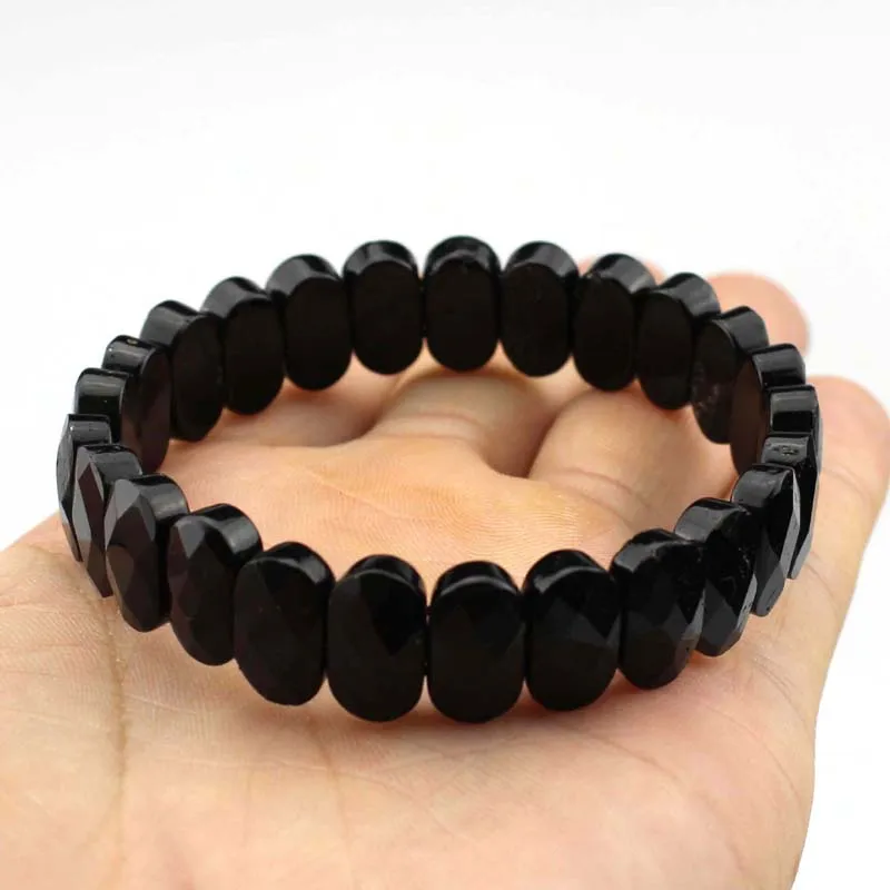 Черный турмалиновый камень бусины браслет природный энергетический камень браслет DIY ювелирные изделия для женщин