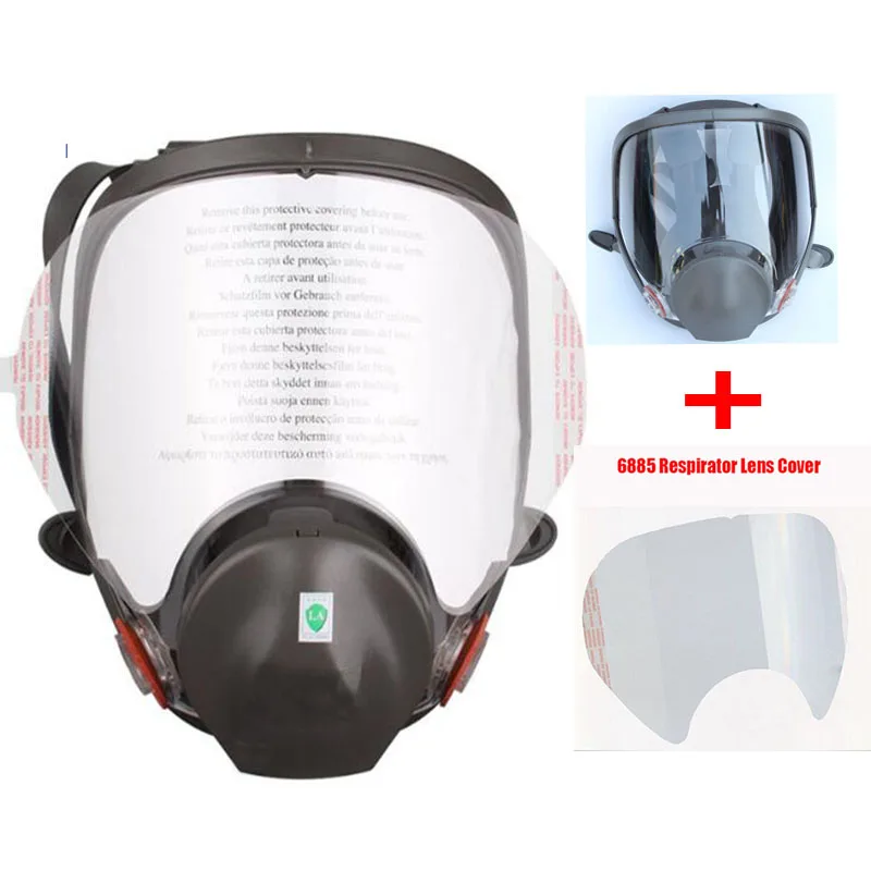Meilleur L industrie Peinture Pulvérisation Masque À Gaz Intégral Même Pour 3M6800 Chimique Respirateur Anti Poussière Avec Lentille Film Protecteur