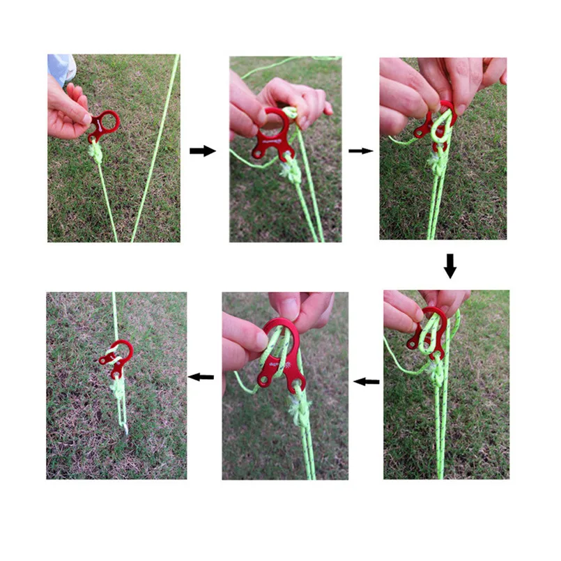 Outdoor Rope Three-hole Quick Tools Adjustment Buckle Tent Snail Wind Stopper multicolor Hiking Climbing Accessories #4S11 (5)