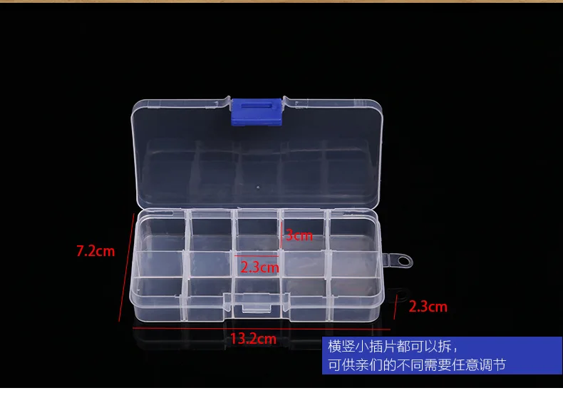 10 Slots Pill Organizer Plastic Storage Box loom bands Craft Beads Case 