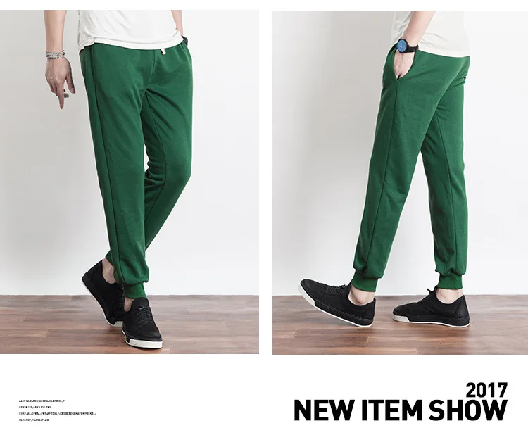 Новые повседневные мужские брюки на осень и зиму хлопковые мужские спортивные штаны больших размеров, черные, серые, красные, Зеленые простые модные брюки pantalo
