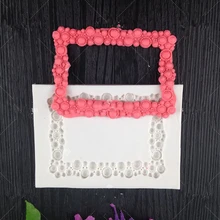 3D Diamonds Gem Silicone Fondant Molds Frame Jewelry Cake Decorating Tools Pearl Chocolate Gumpaste Mold h694