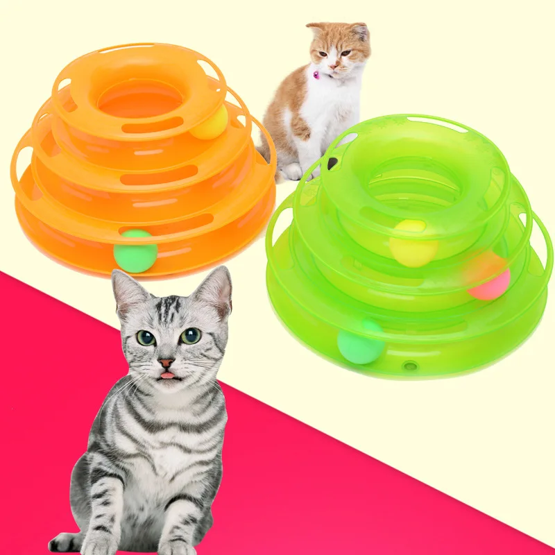 

Funny Cat Pet Toy Cat Toys Intelligence Triple Play Disc Cat Toy Balls Cat Crazy Ball Disk Interactive Toy US Shiment WLYANG