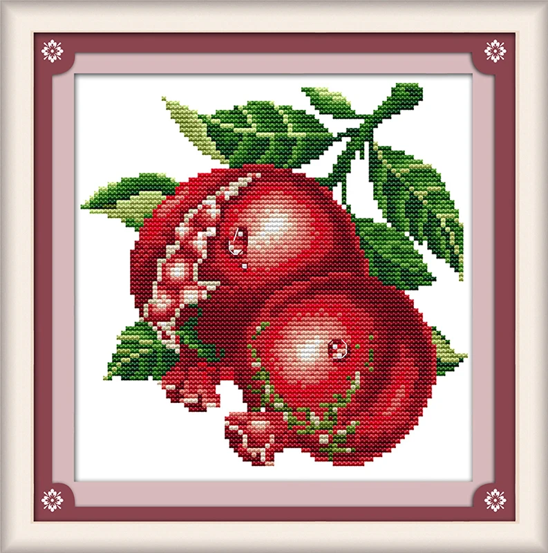 

Water-drop pomegranates,counted printed on fabric DMC 14CT 11CT Cross Stitch kits,embroidery needlework Sets, Home Decor