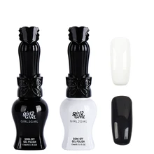 girl2Girl UV Manicure Gel Nail Polish Varnish Soak Off 15ml WHITE& BLACK SET High quality